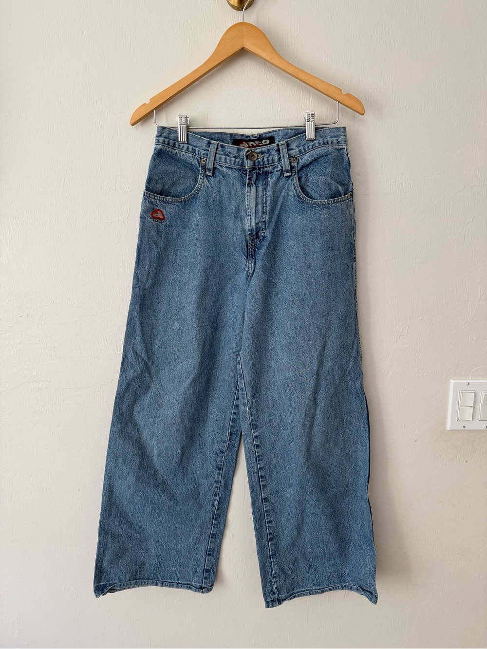 Y2K JNCO Baggy Classic Wide-Leg Jeans in Blue Denim